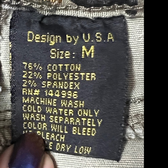 Denimland Distressed Camo Shorts with Patches - Picture 7 of 8